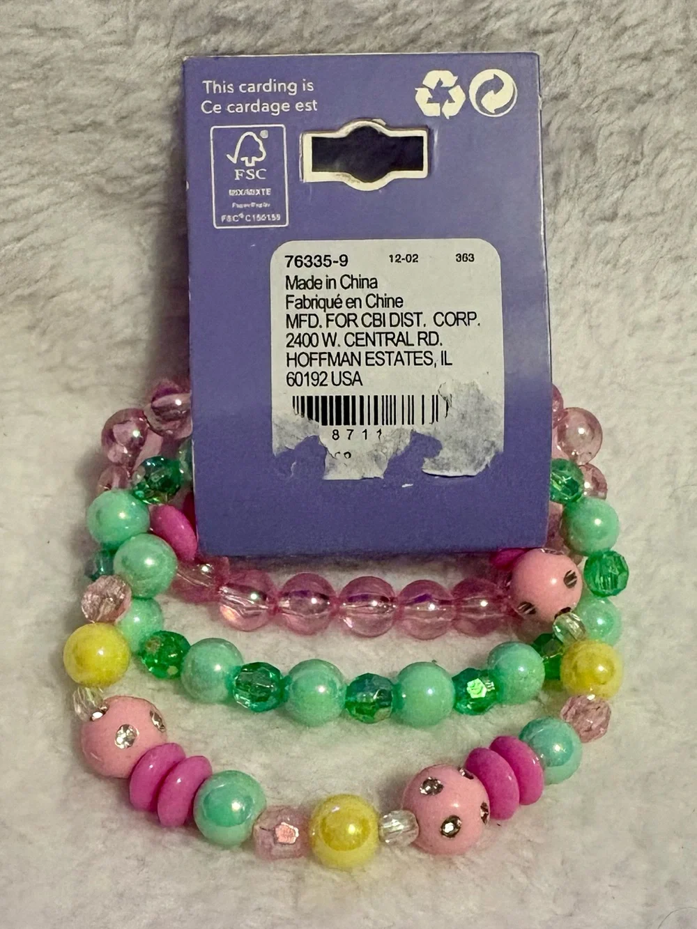 Claire's Pastel Pink, Mint & Yellow Bead Bracelet Trio